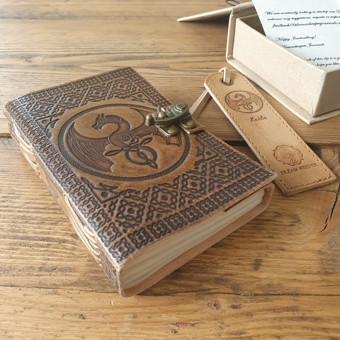 Sorcha - A4, A5 or A6 Handmade Leather Journal - Beautiful Celtic Desi –  Dreamkeeper Journals