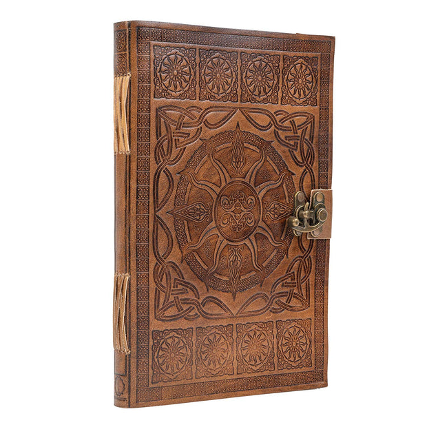 Sorcha -  A4 Handmade Leather Journal - Beautiful Celtic Design  - Soft Leather Bound Sketchbook - Dreamkeeper Journals