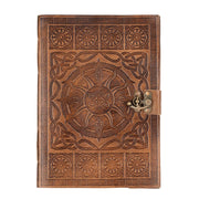 DreamKeeper Sorcha. A4 Handmade Leather sketchbook with beautiful Celtic design. Soft leather bound notebook
