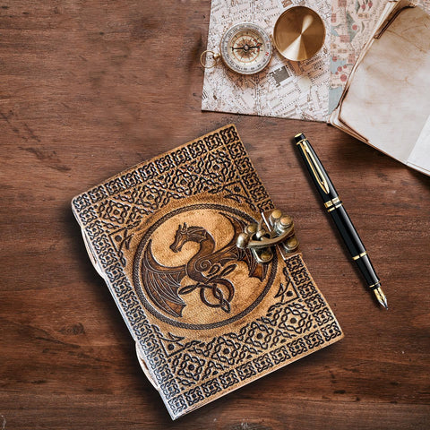 Dragon Embossed Leather Notebook - Irongate Armory